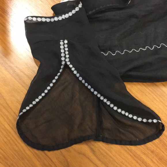 Saivana Black Cotton Silk Dress kaftan - Picture 8 of 8